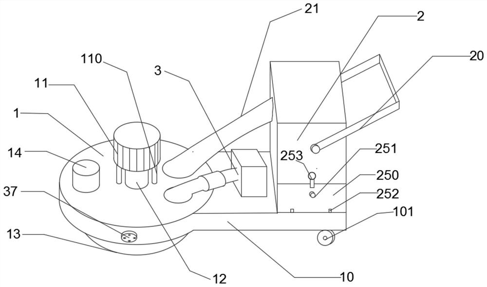 Construction polishing device with dust removal function