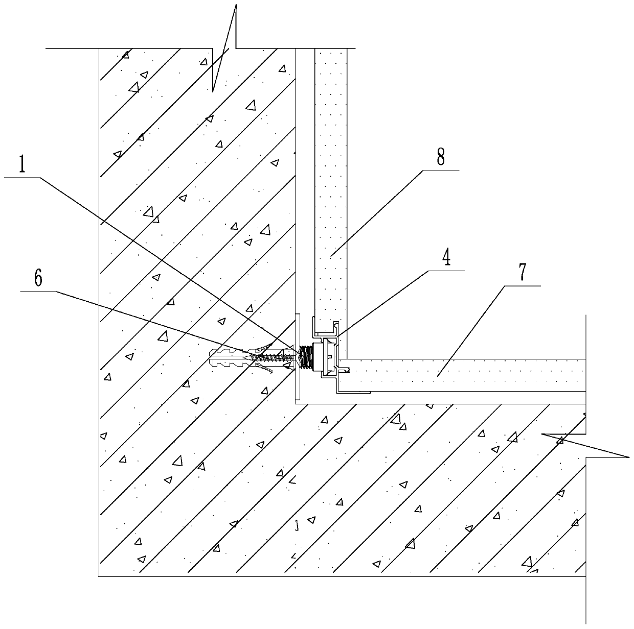 Quick wall surface mounting structure and mounting method