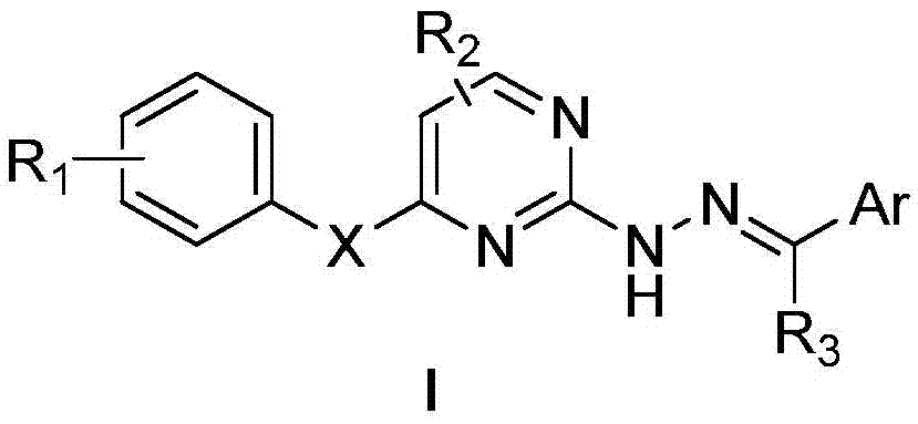 Hydrazone-containing pyrimidine derivatives and use thereof