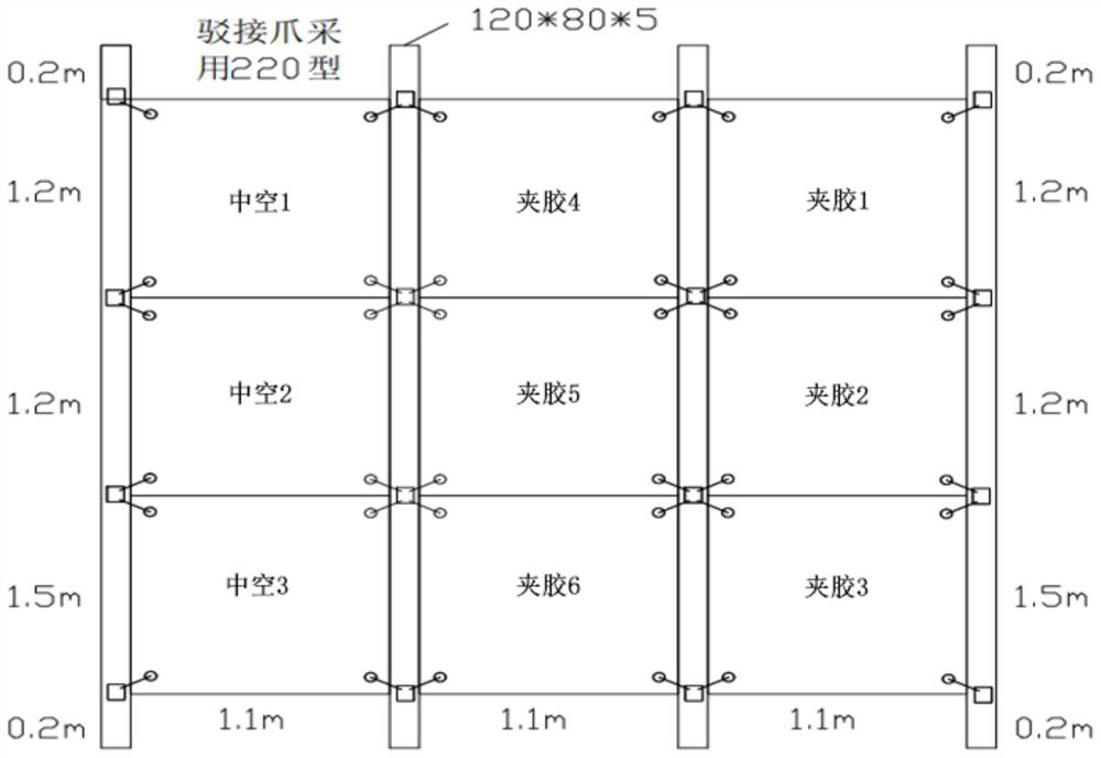 Method for detecting firmness degree of connection claw of supported glass curtain wall