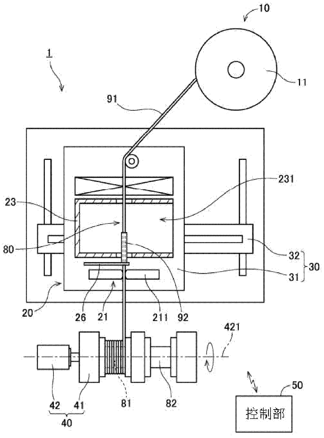 Coiling device and coiling method