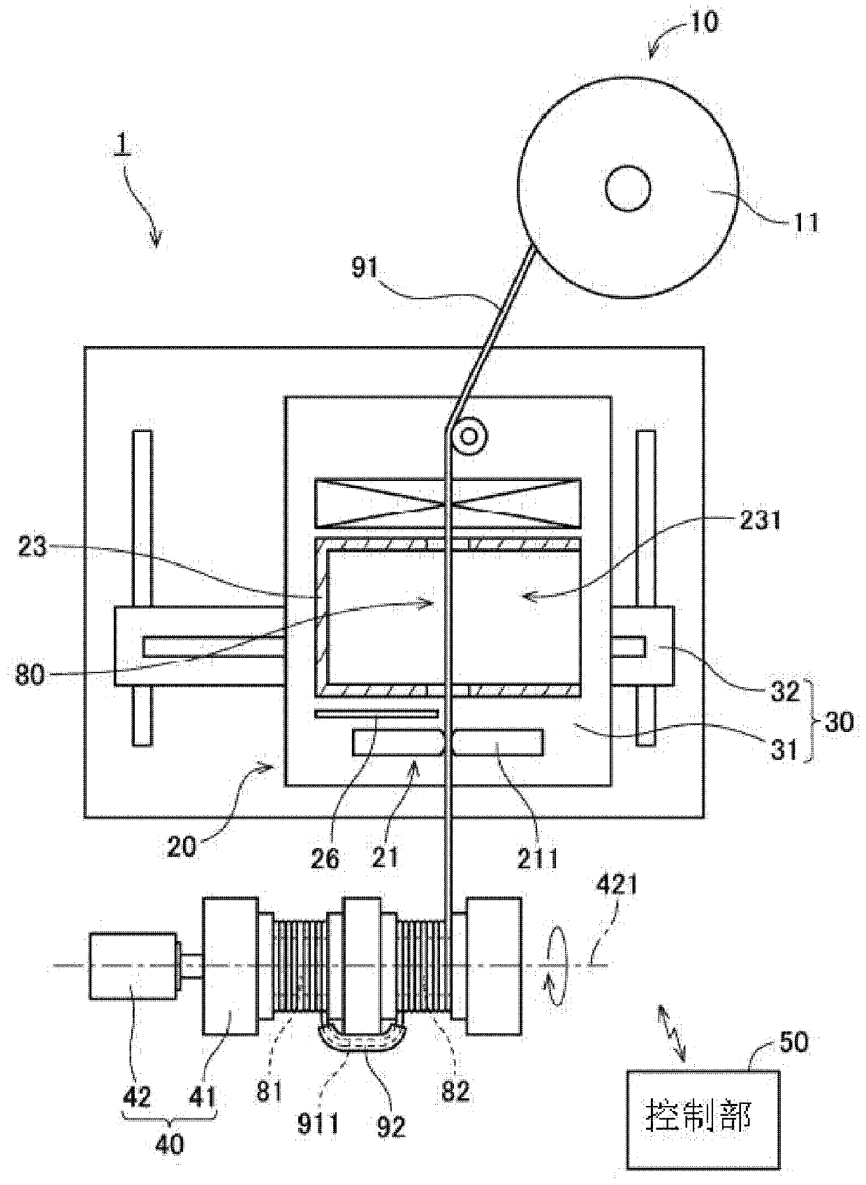 Coiling device and coiling method