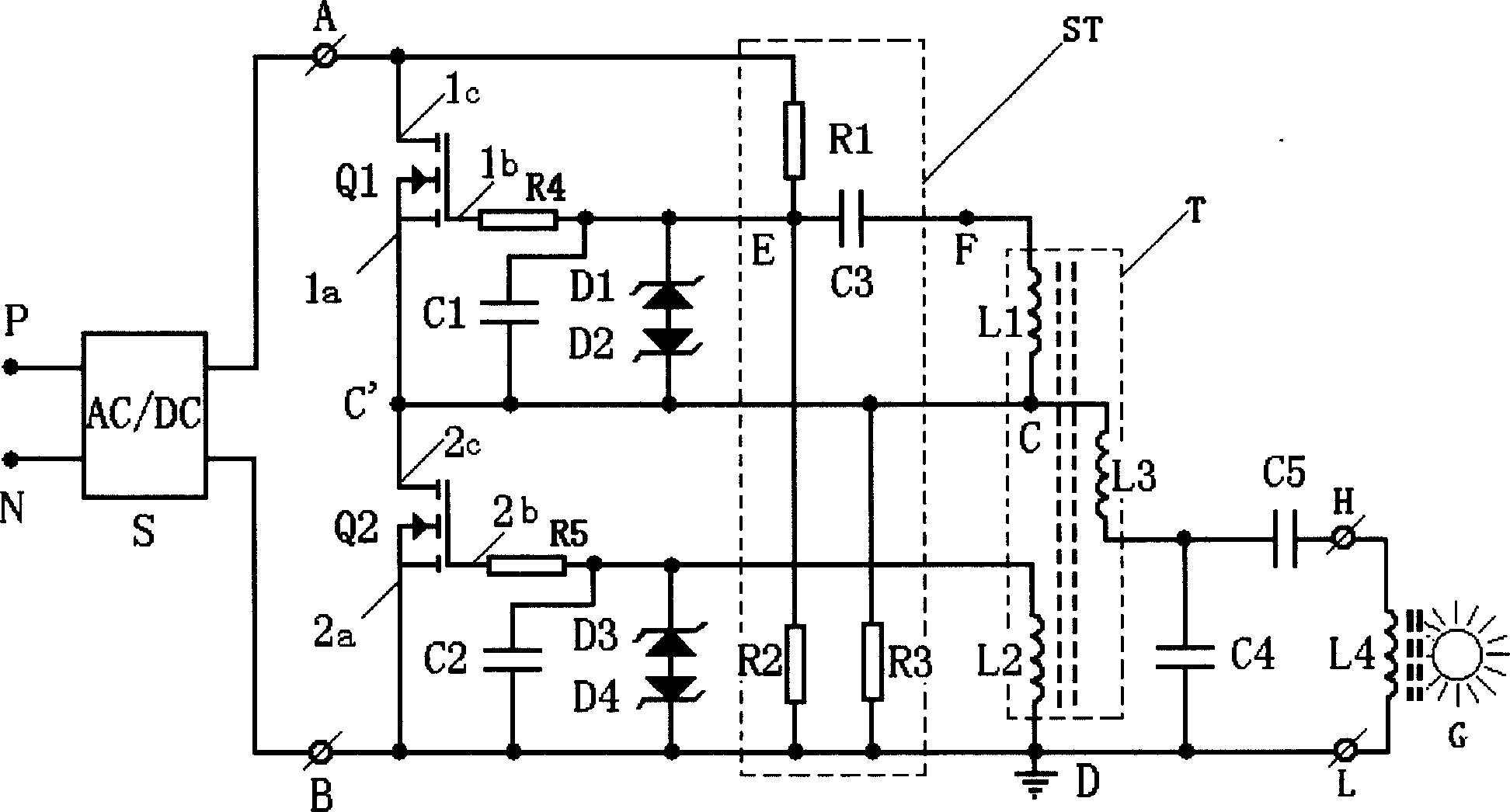 Circuit device for poleless discharge lamp