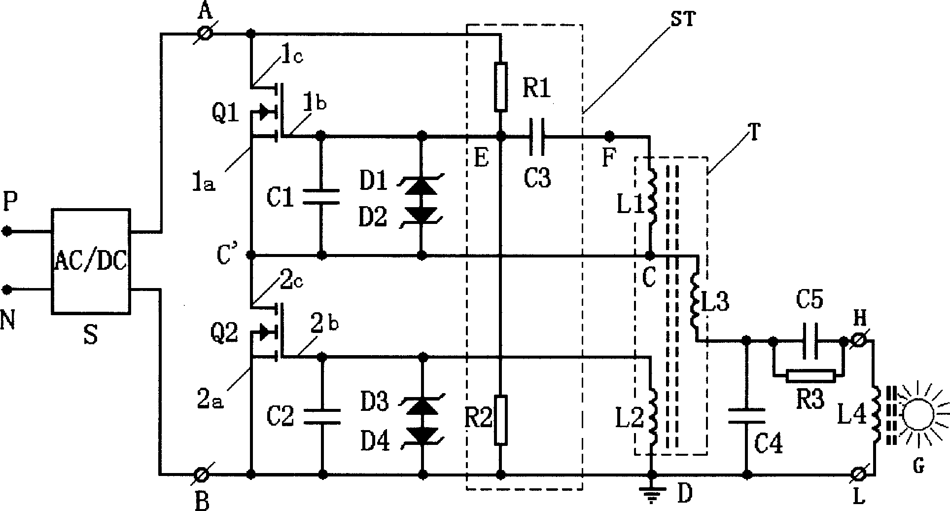 Circuit device for poleless discharge lamp