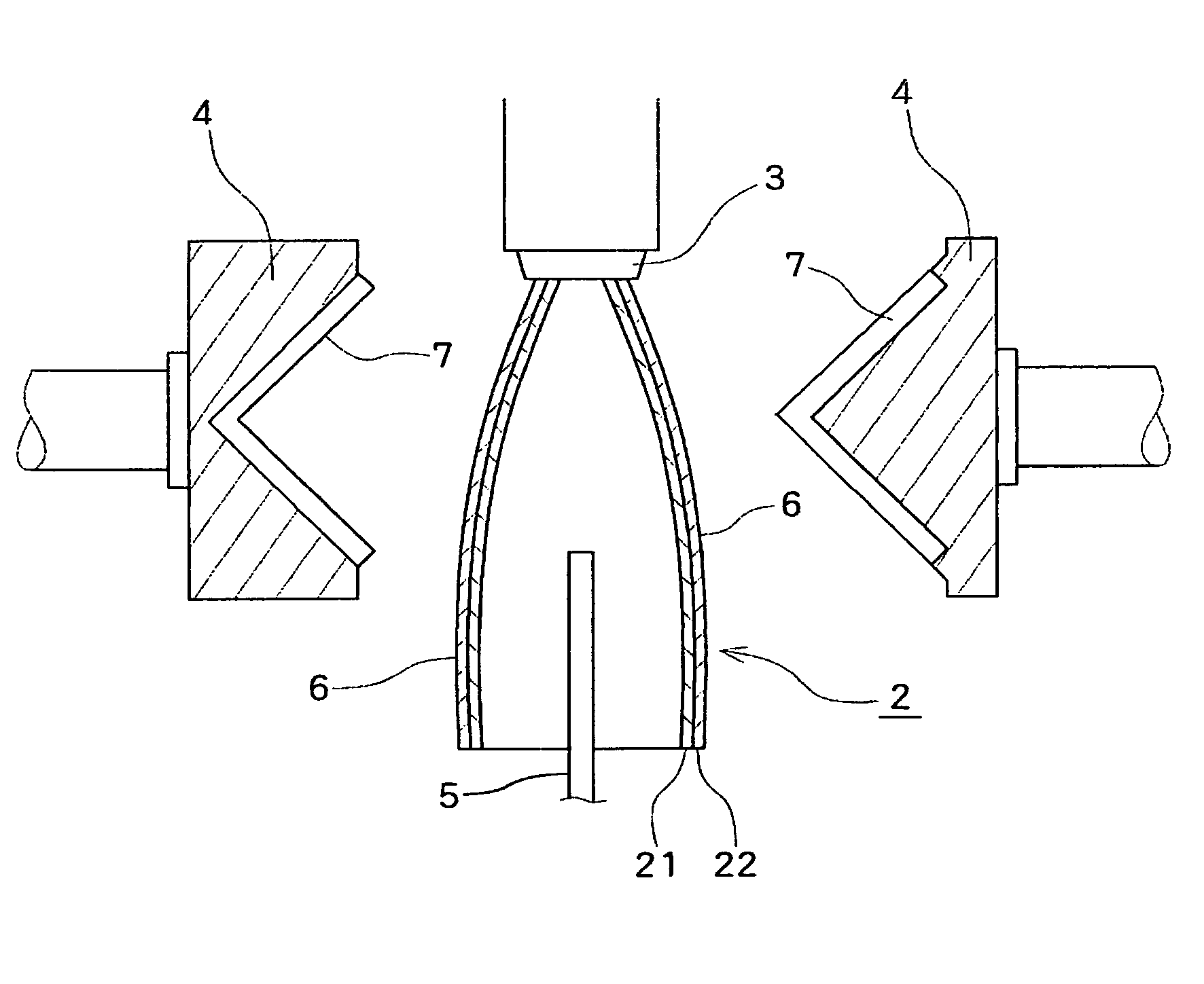 Hollow foam molding and production method therefor