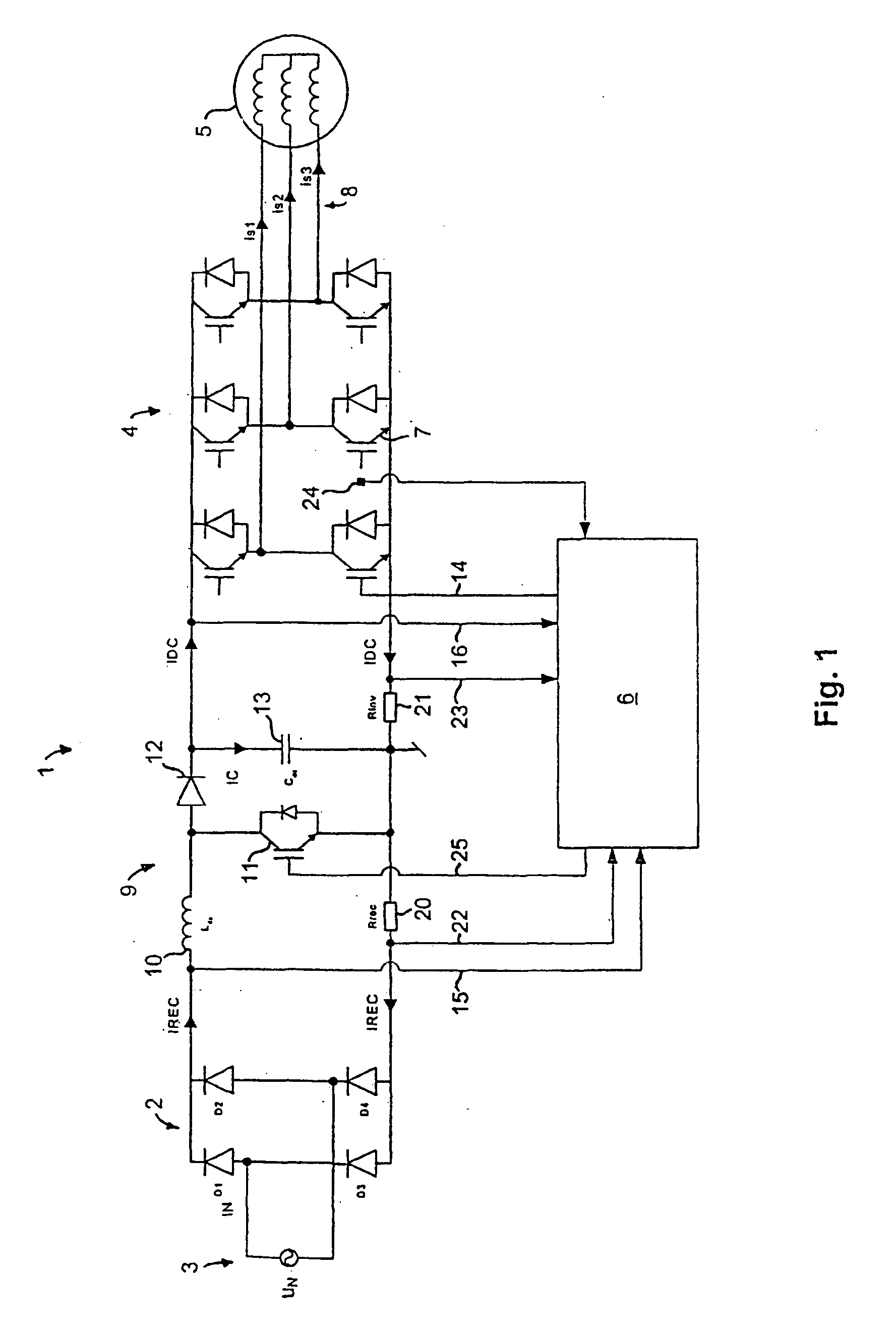 Frequency converter for different mains voltages