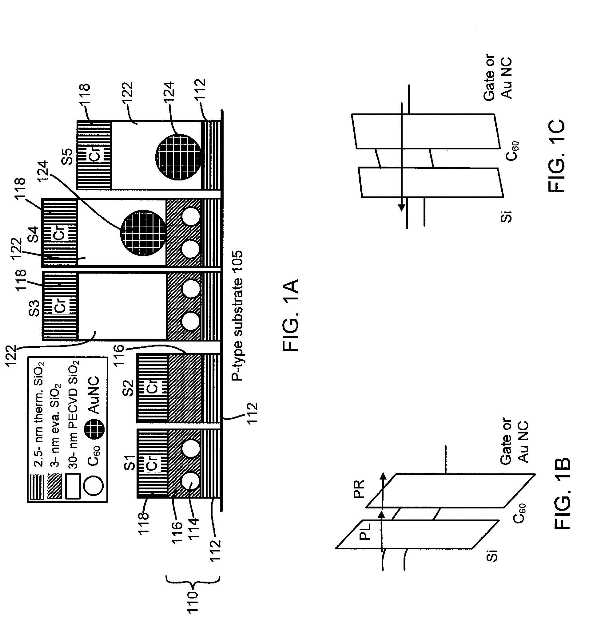Nonvolatile memory and methods for manufacturing the same with molecule-engineered tunneling barriers