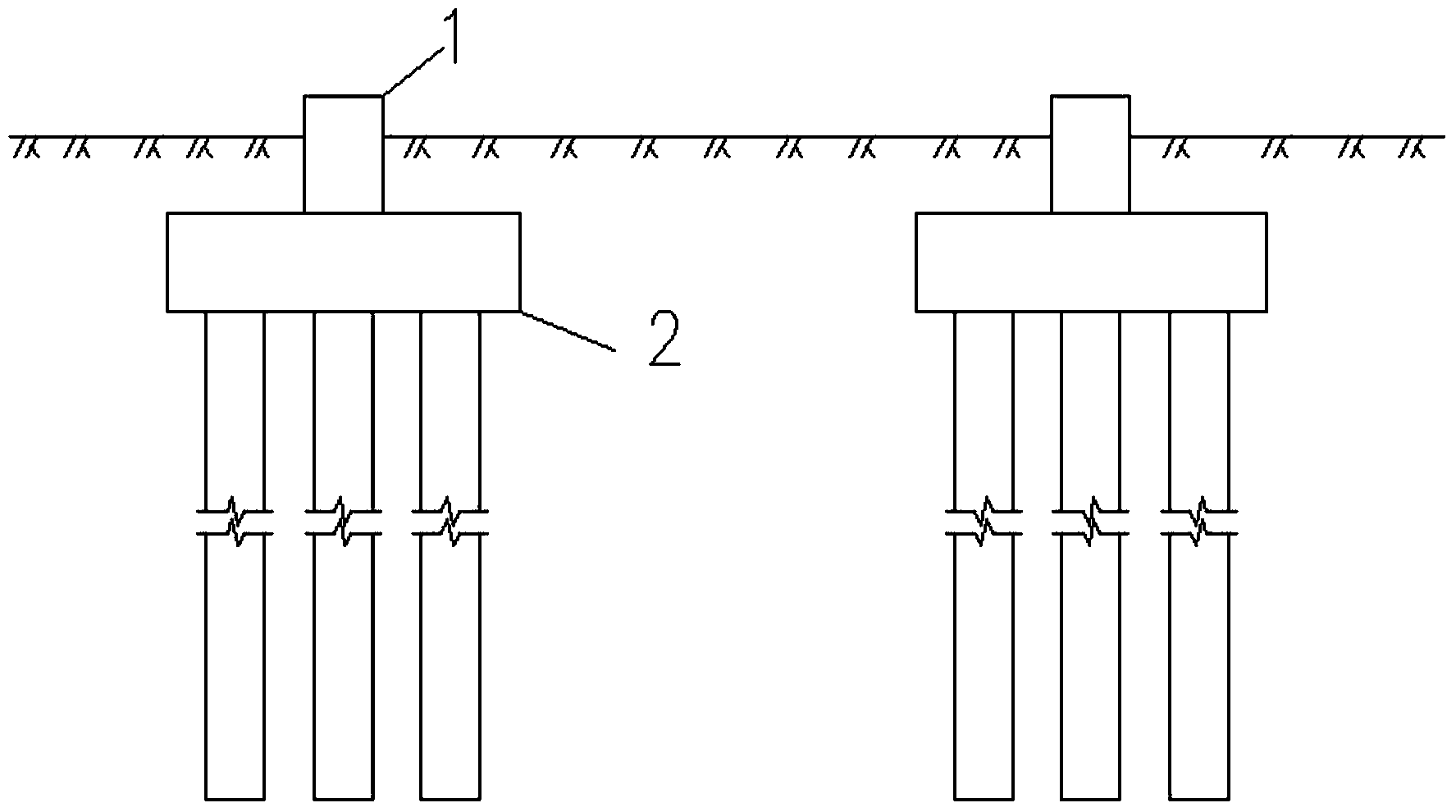 Miniature vertical-oblique combined pile for power transmission tower