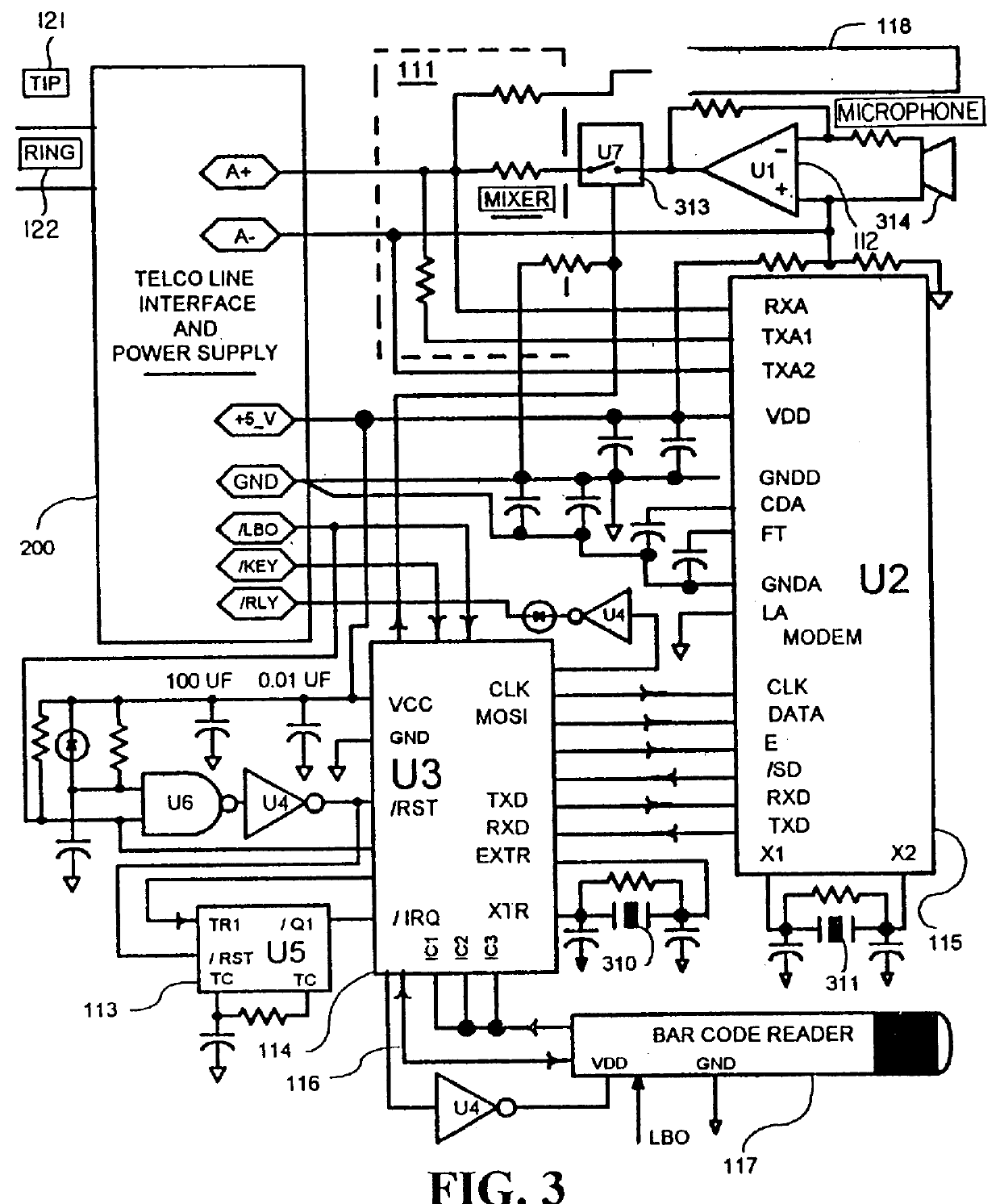 Low power telecommunication controller for a host computer server