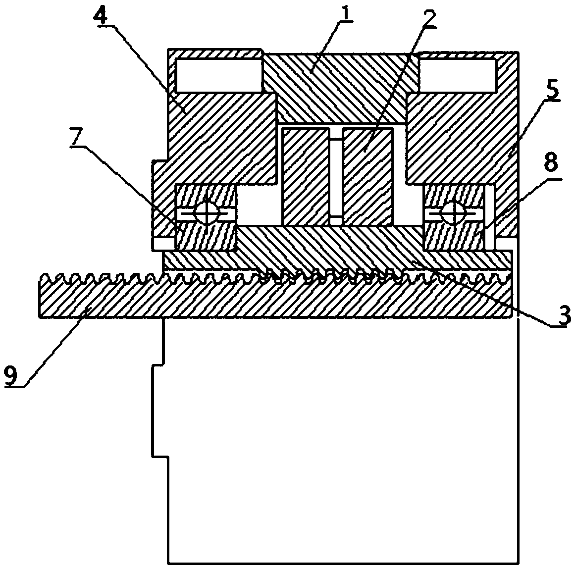 Stepping linear motor with hollow shaft