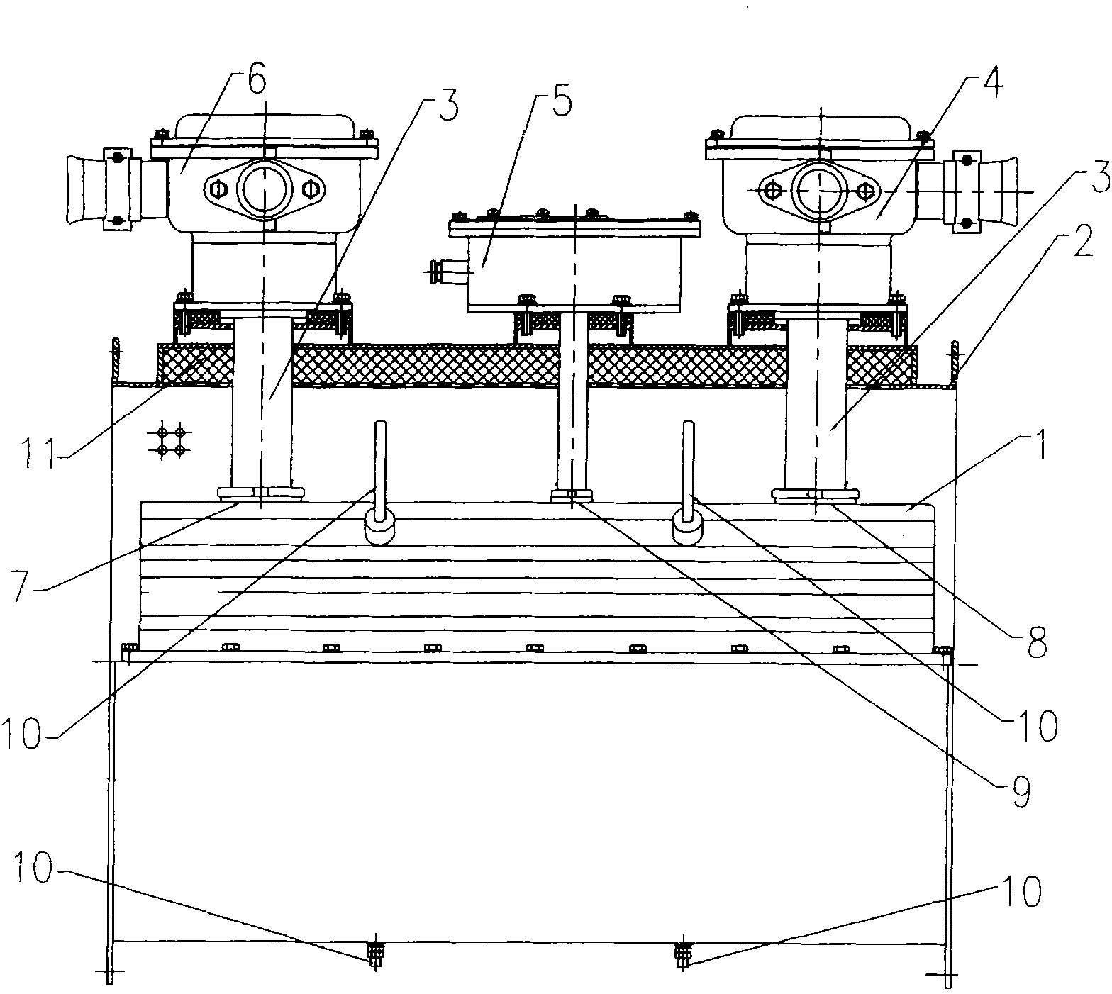 Combined speed regulating device for frequency changer of mine ventilator