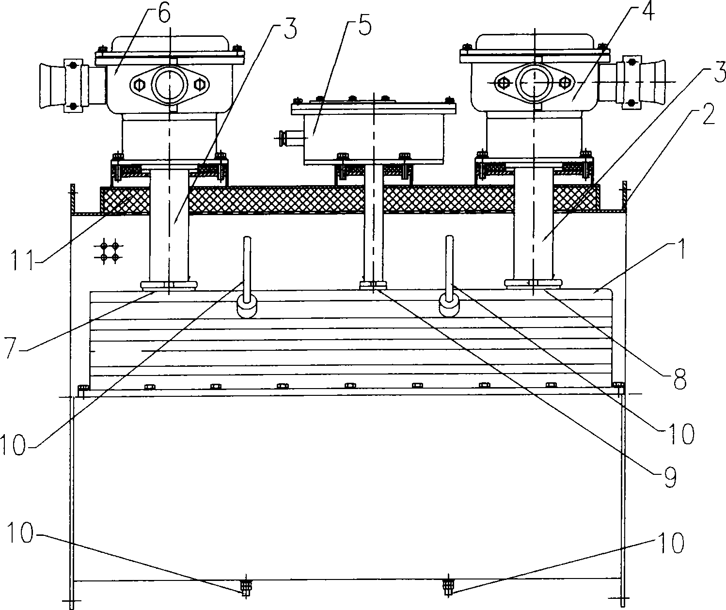 Combined speed regulating device for frequency changer of mine ventilator
