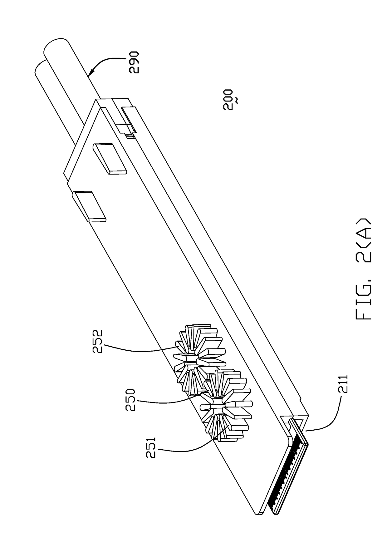 Plug connecetor with a metallic enclosure having heat sink member thereon