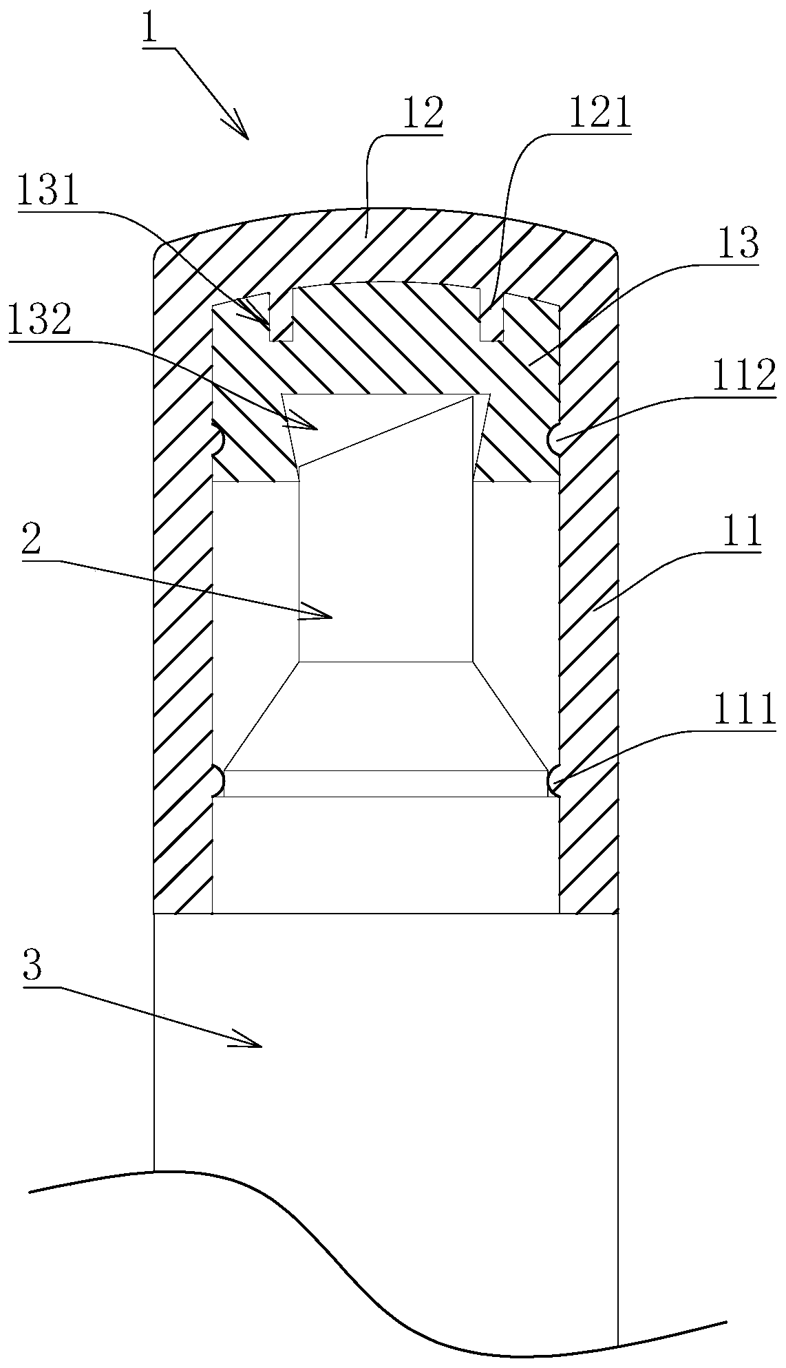 Pressing type make-up pen cap and manufacturing method thereof