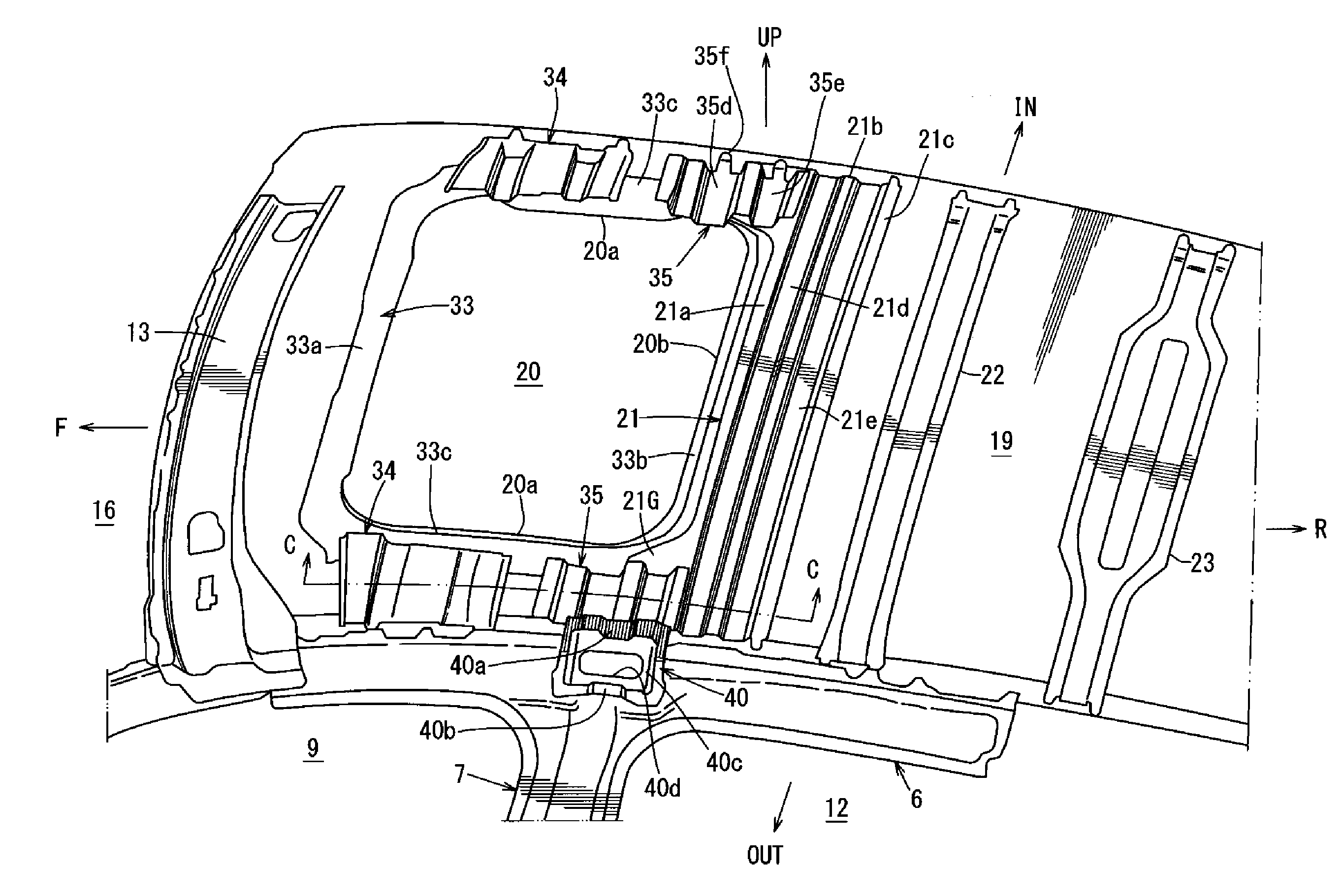 Upper vehicle-body structure of automotive vehicle provided with sun roof