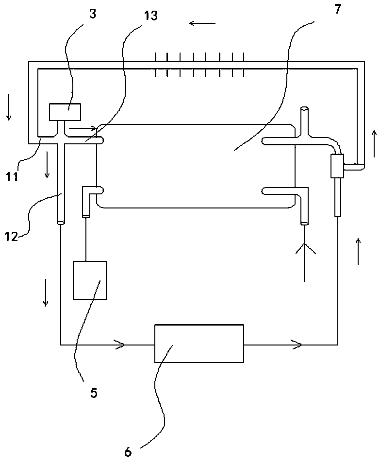 Built-in bypass valve body applicable for control of water channels in wall hanging stove system