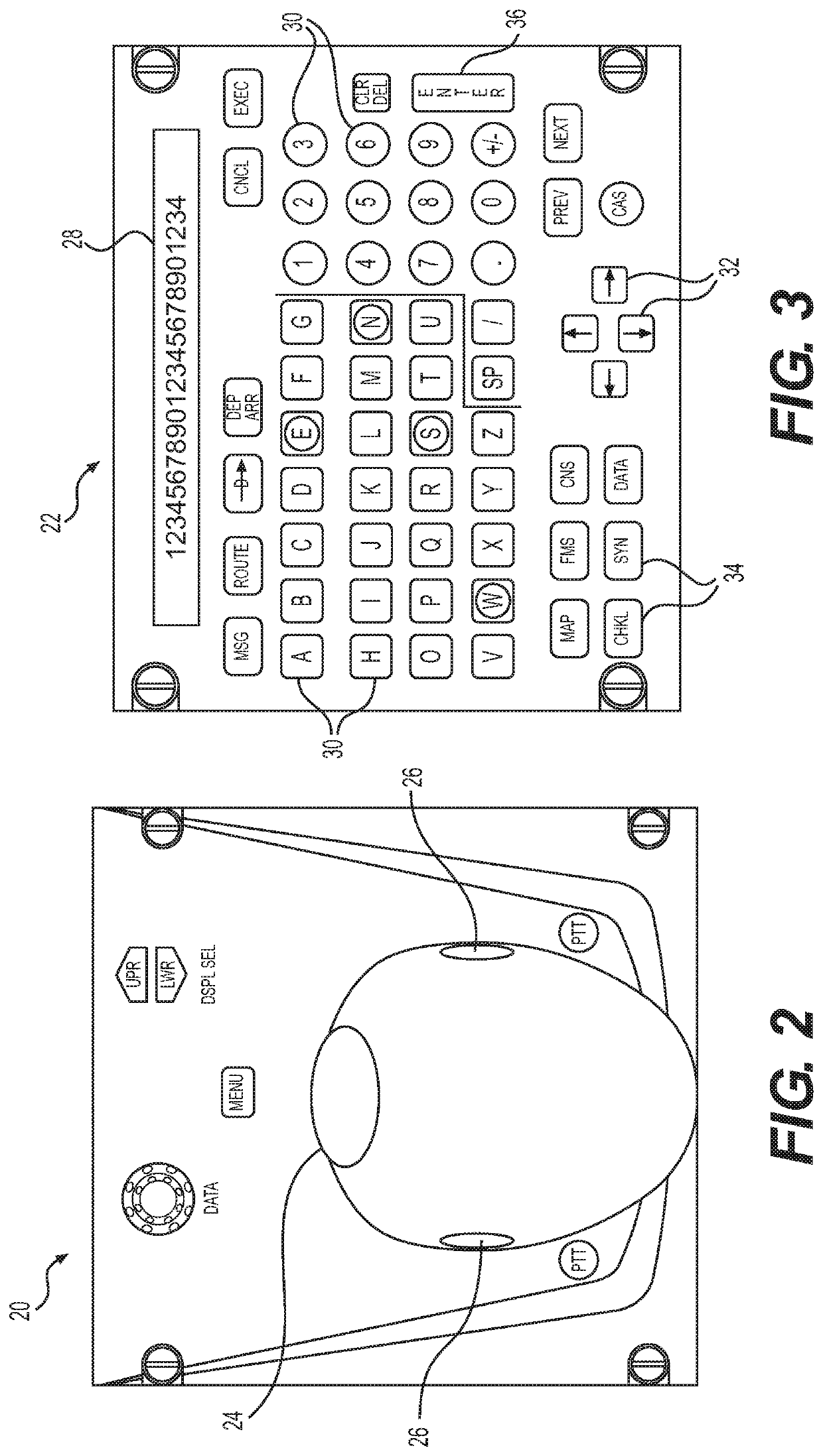 Cursor control for aircraft display device