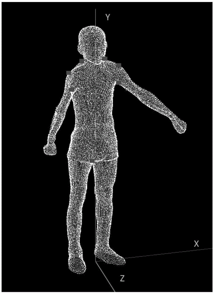 Human body dimension measurement method based on Kinect depth camera