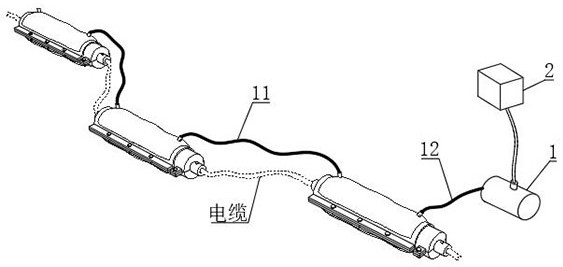 A submarine cable protection tube assembly for offshore wind power generation