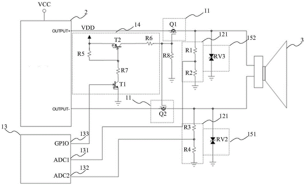 Output control system for audio power amplifier and electronic apparatus with system