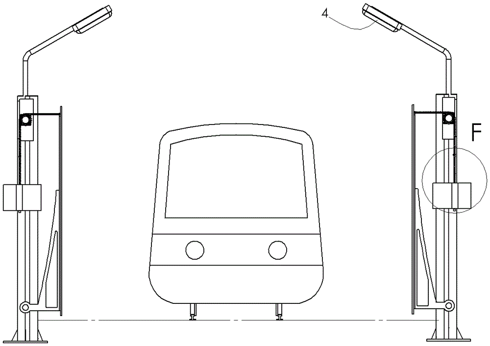 A self-generating railway street light that generates electricity using tension springs and suction