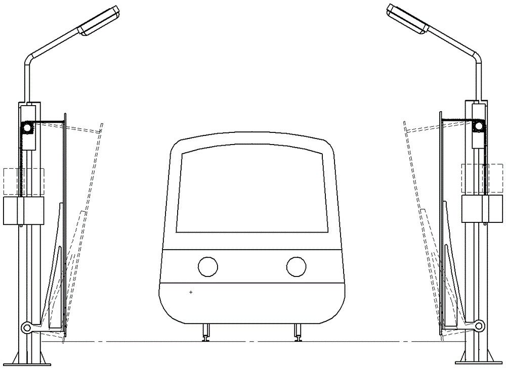 A self-generating railway street light that generates electricity using tension springs and suction