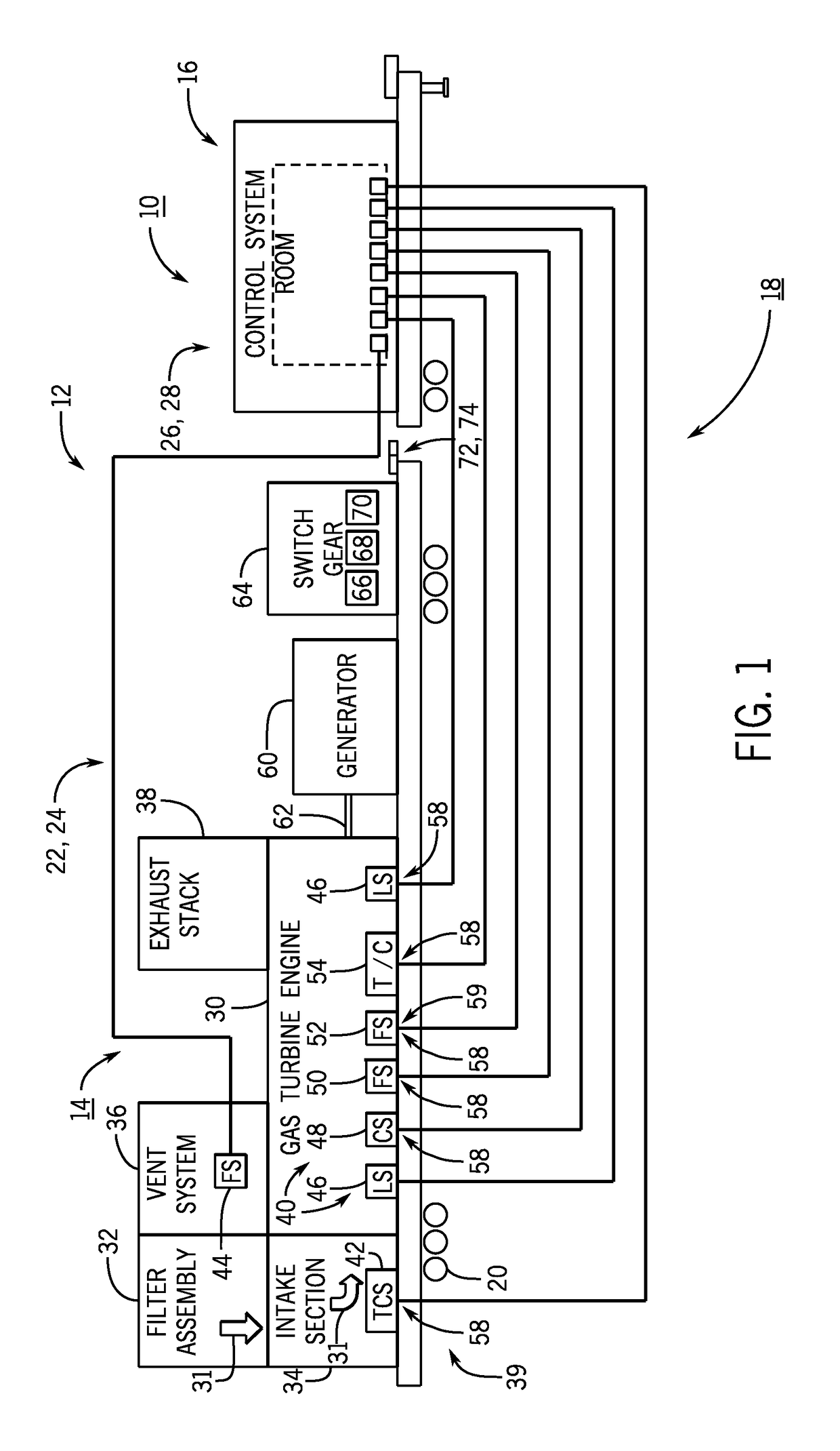 System and method for coupling components of a turbine system with cables