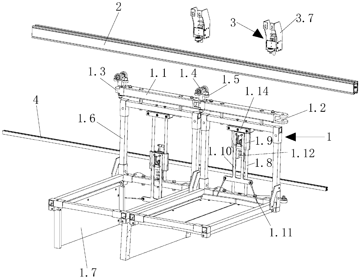 Sorting trolley, trolley turning plate opening mechanism and sorting system