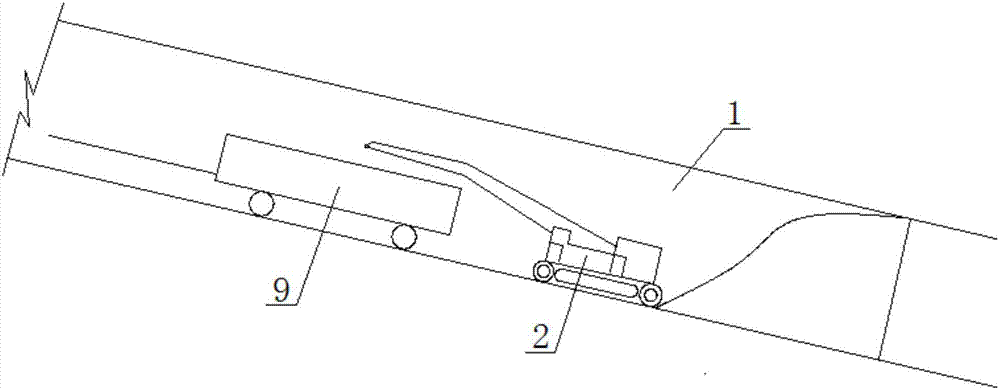 Transportation system and construction method for inclined shaft with small section and long steep slope
