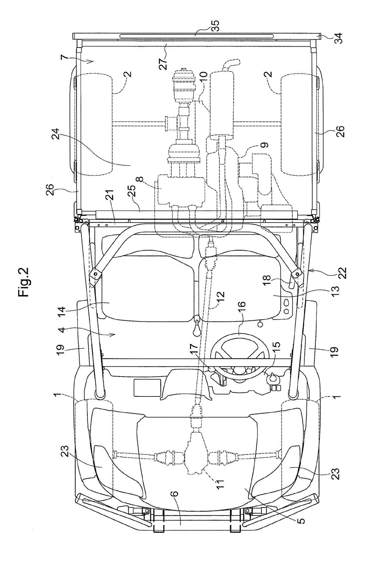 Vehicle Having a Load Carrying Deck and Attachment Device for the Same