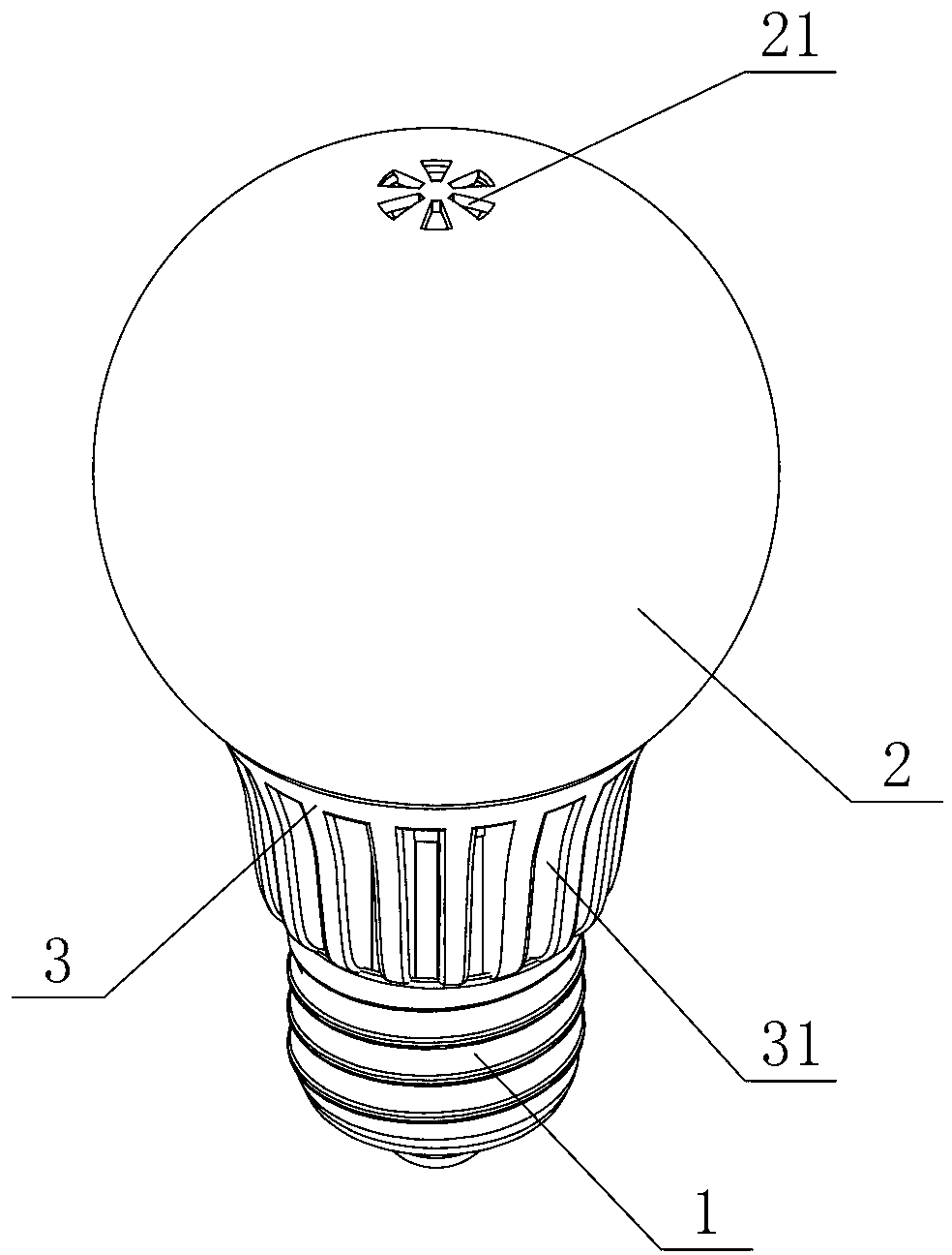 Convection radiating type LED (light-emitting diode) bulb
