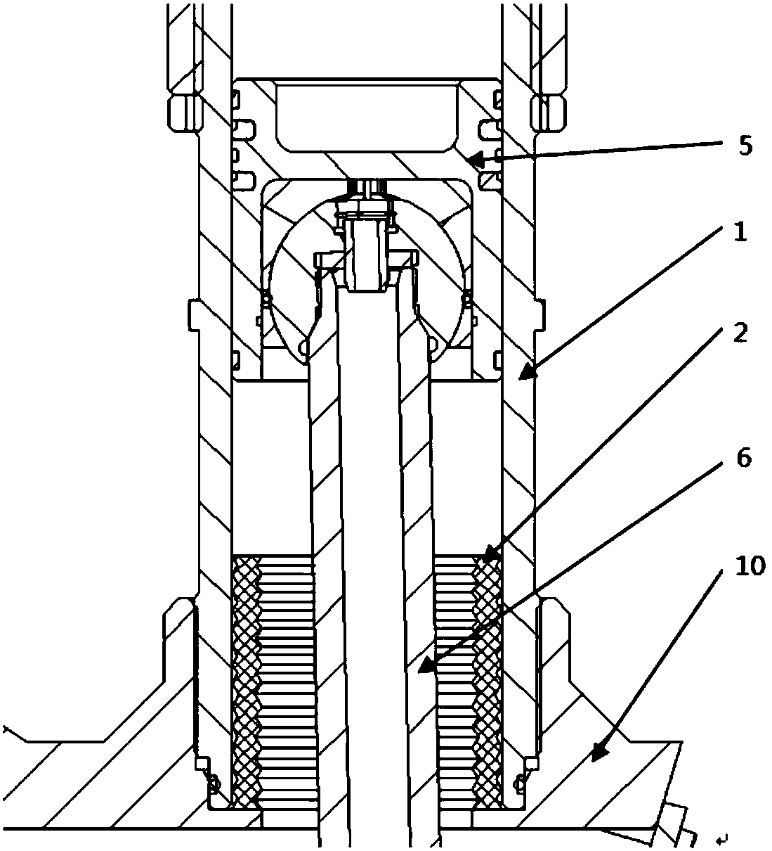 Large-stroke oil gas suspension with rebounding device