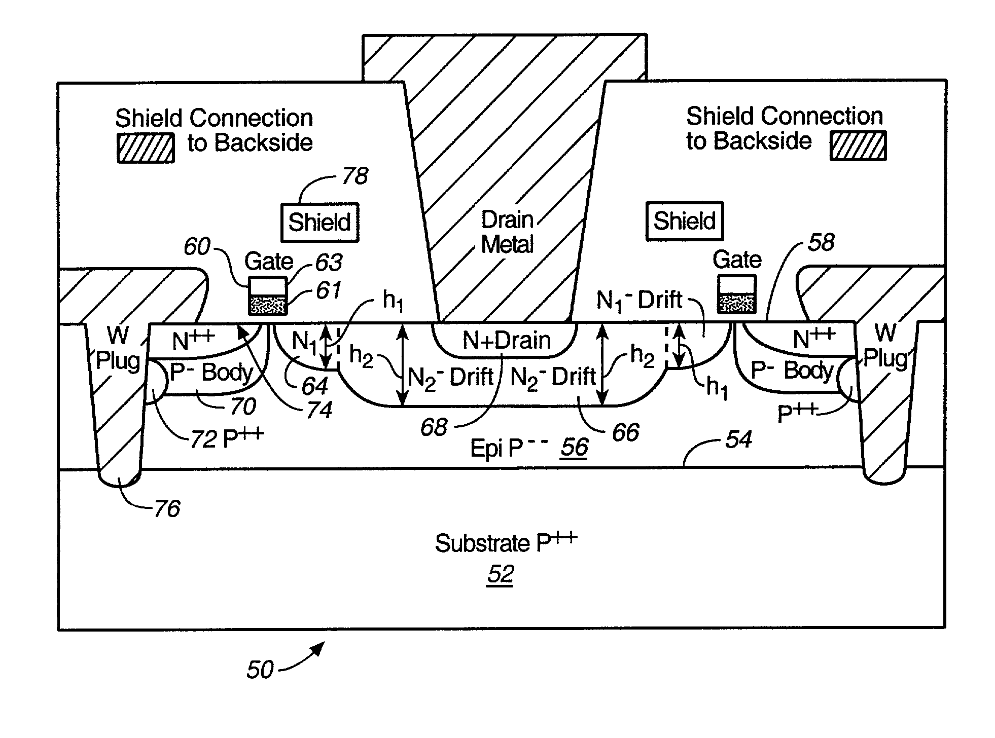Microwave field effect transistor structure