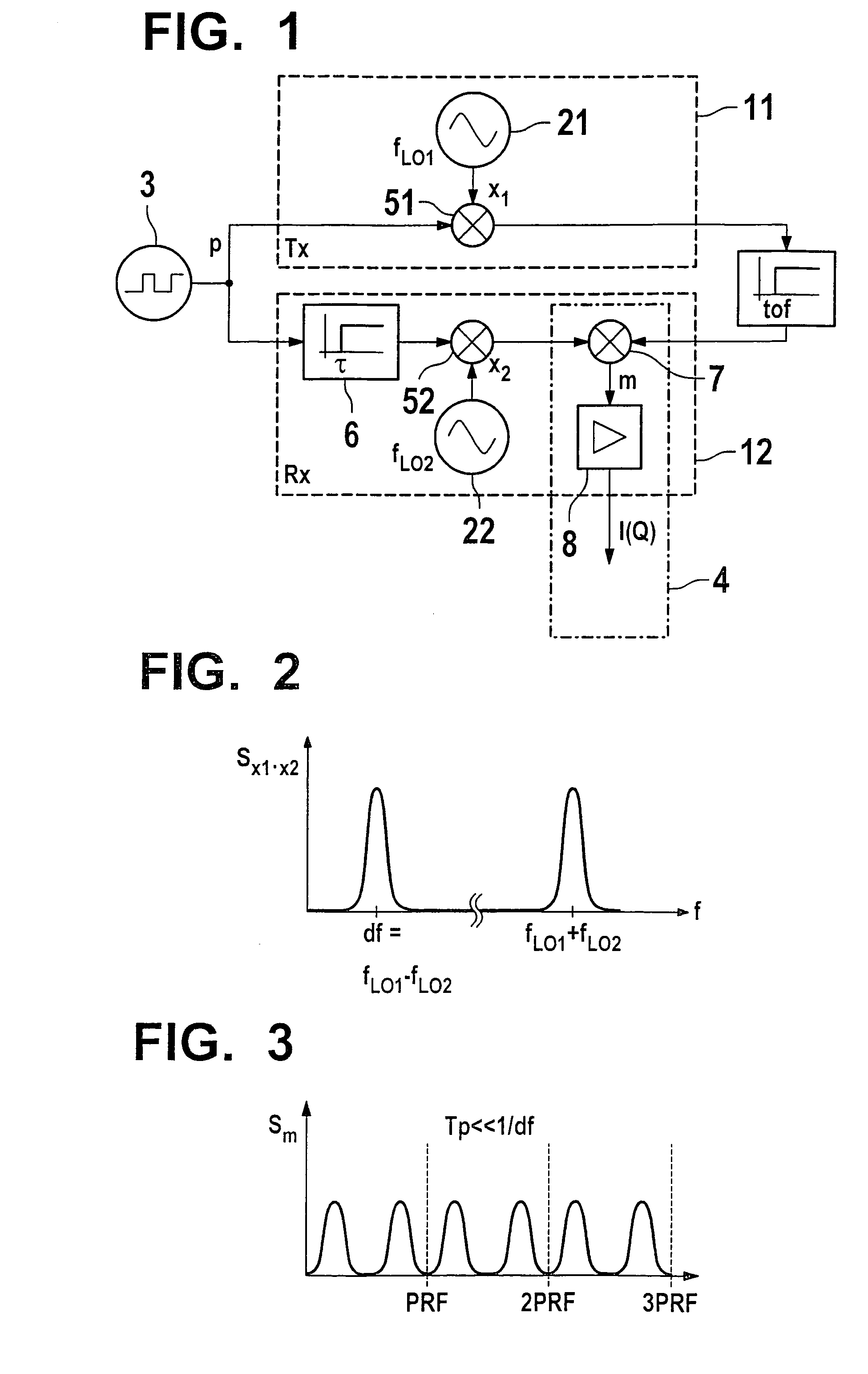 Device for, in particular bistatic radar applications