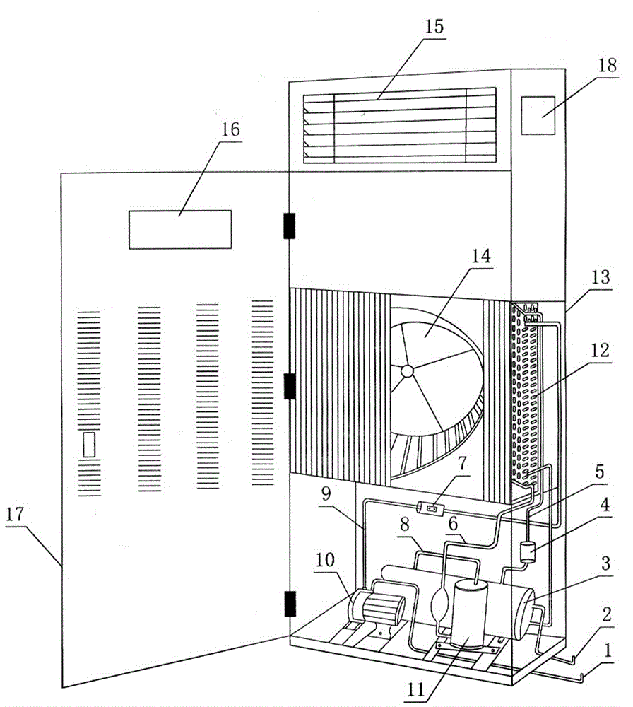 An all-in-one air conditioner without an outdoor unit with dual cold source refrigeration functions and automatic switching