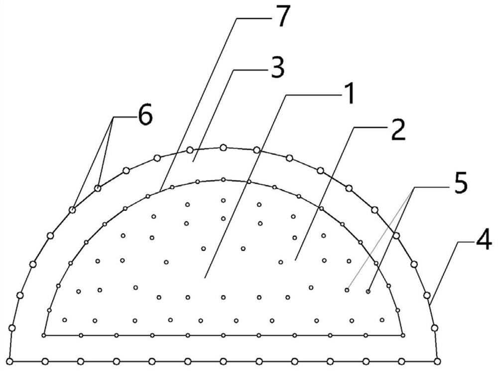 A mixed rock-breaking process of smooth blasting and split blasting