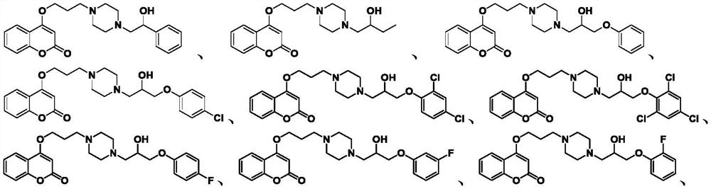 Coumarin compound containing isopropanolamine structure as well as preparation method and application of coumarin compound