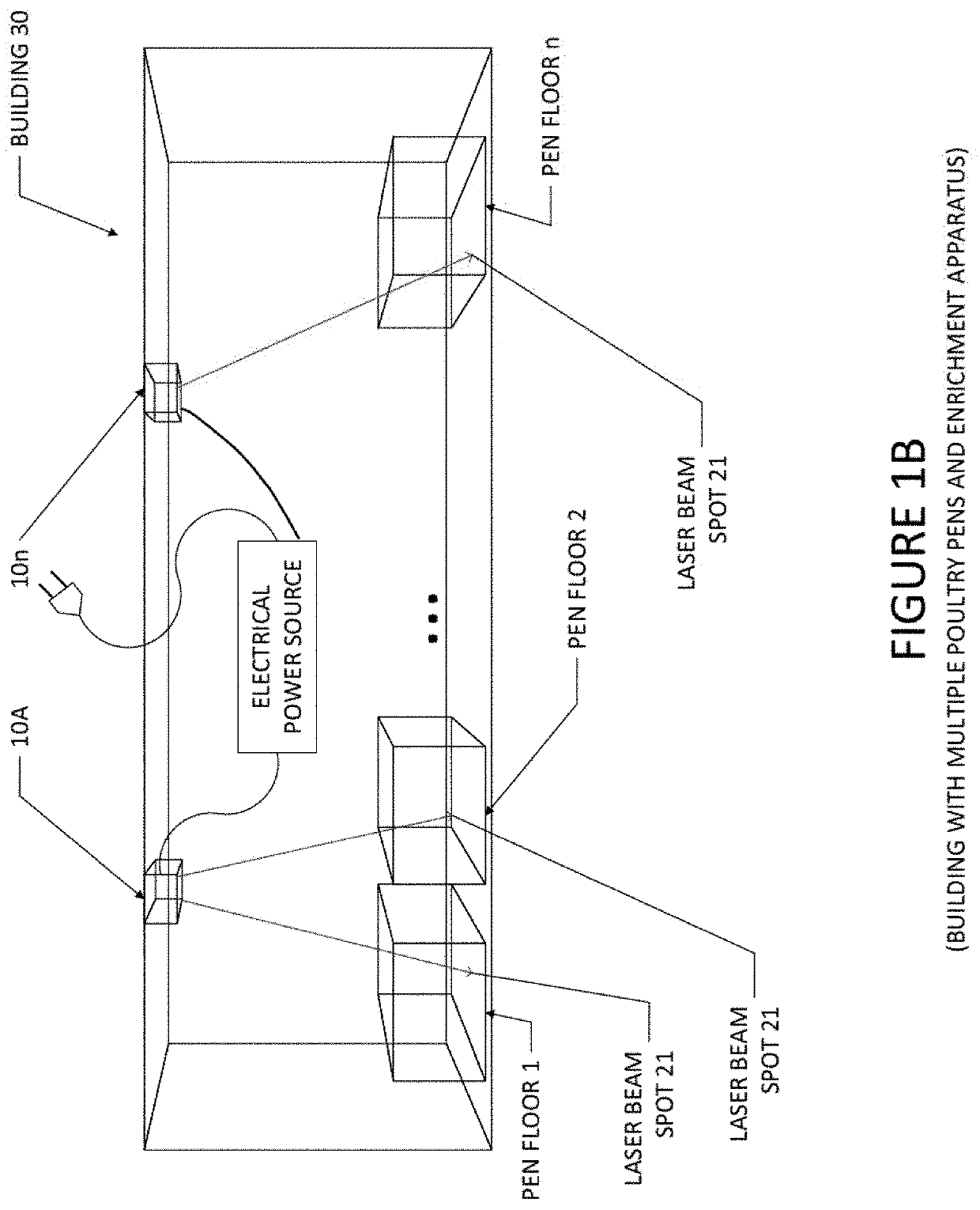 Laser enrichment device, system, and method for poultry