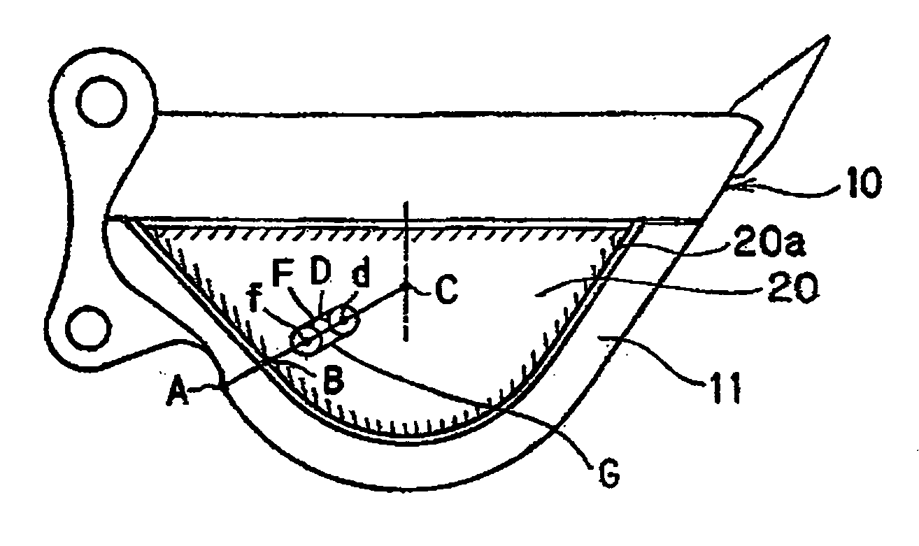 Vibration damping device and bucket for construction machine