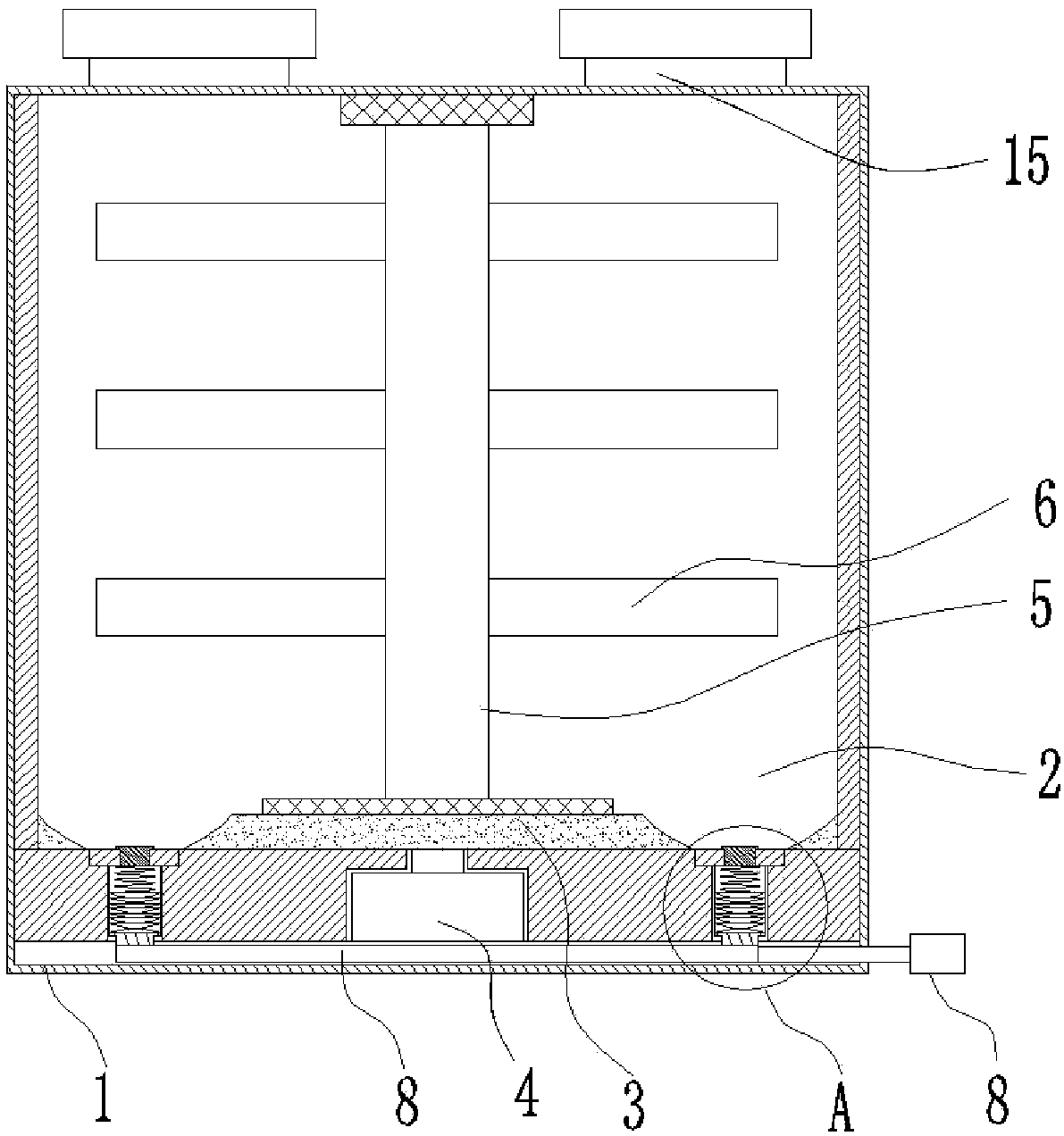 Dye stirring apparatus of fabric printing and dyeing equipment