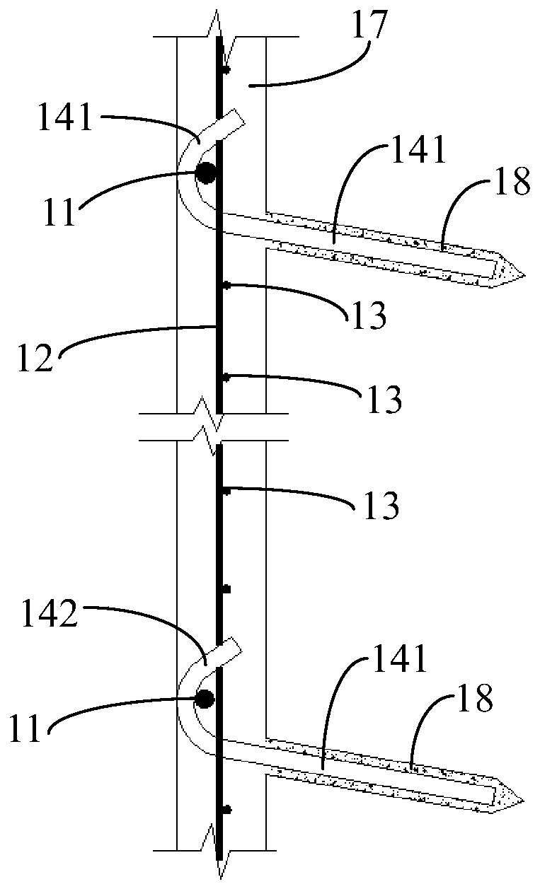 Drilling cast-in-place pile reinforcement mesh fixing structure and method