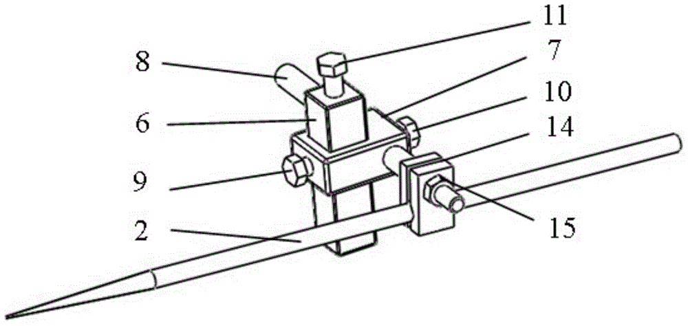 External fixation device needle threading fixture capable of being adjusted in multiple directions and at multiple angles