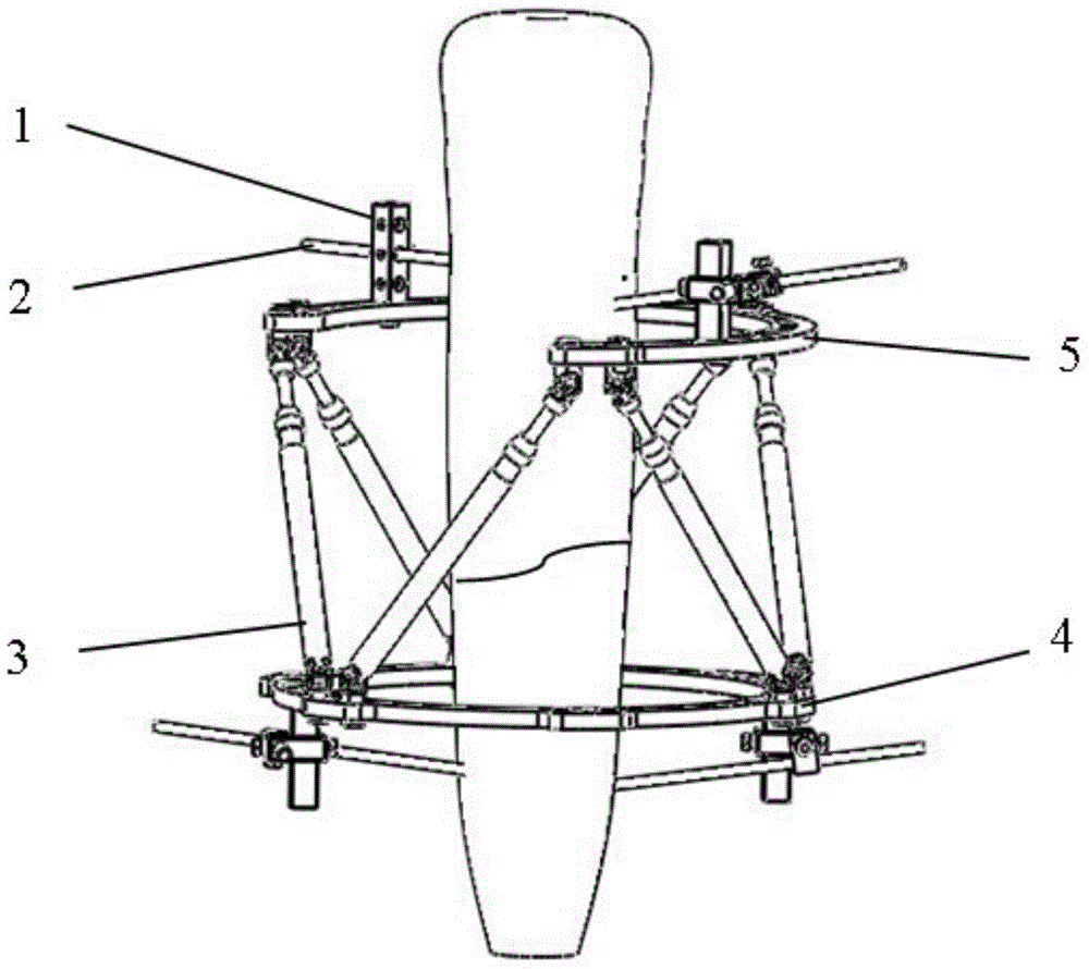 External fixation device needle threading fixture capable of being adjusted in multiple directions and at multiple angles