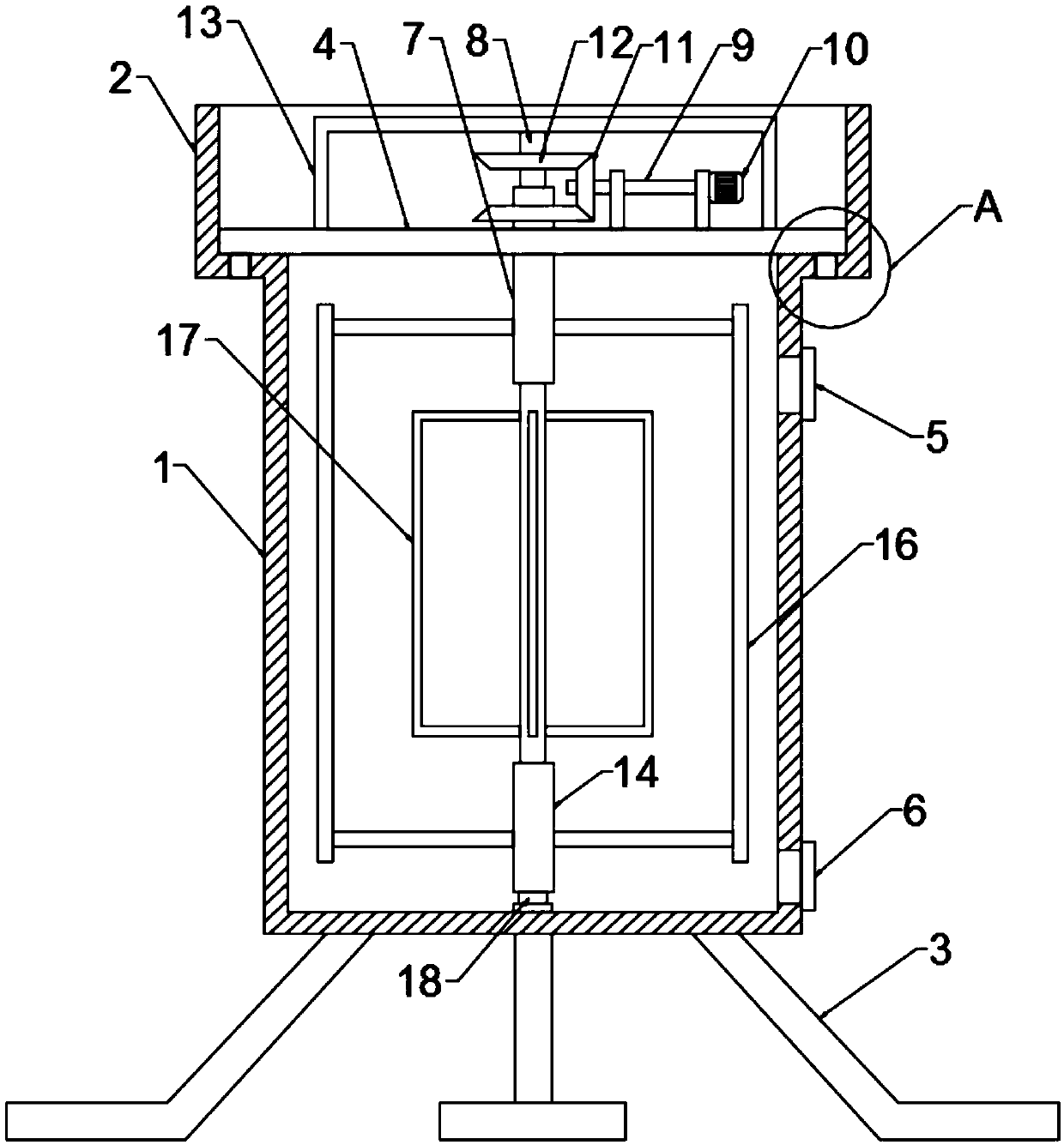 Mutual-impacting-type chemical raw material stirring and mixing device