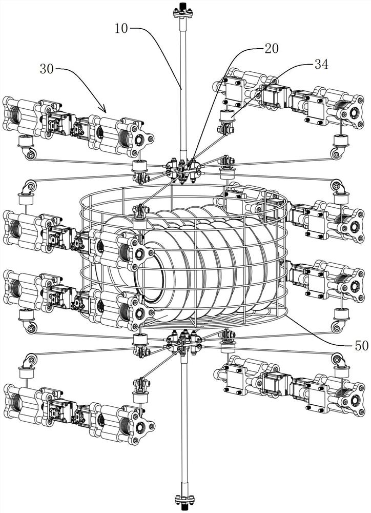 Traction swing type dish-washing machine spraying mechanism