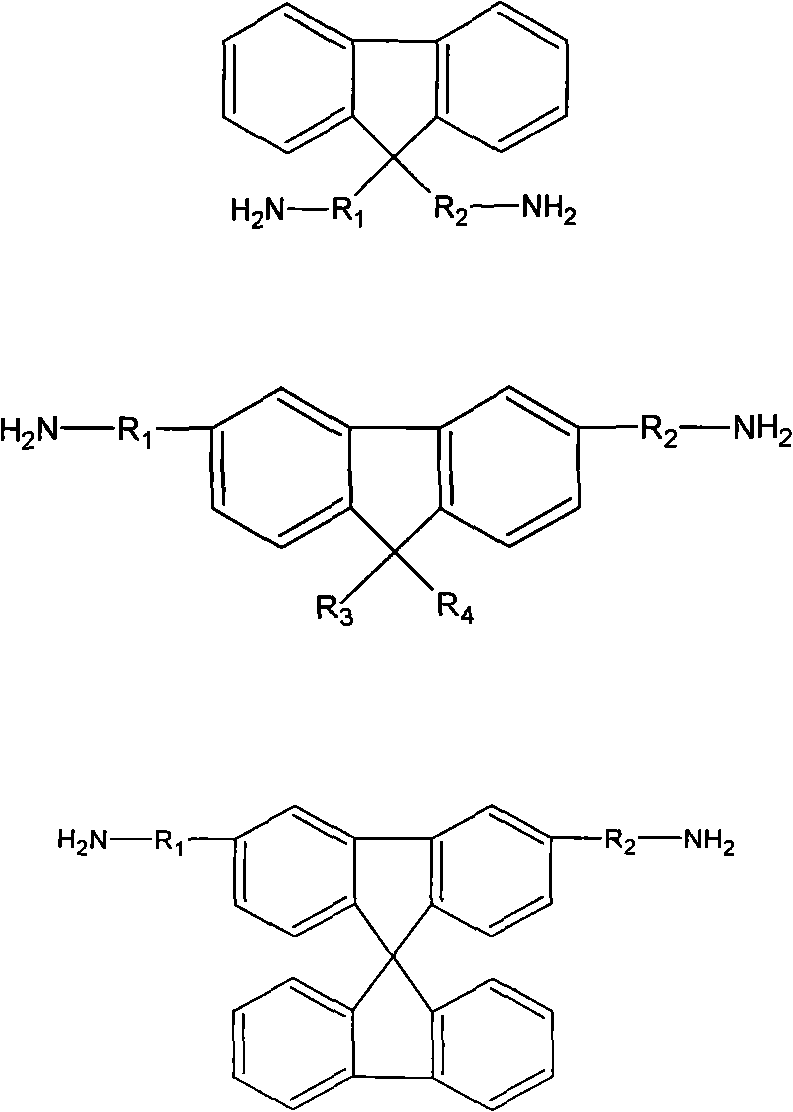 Fluorene-containing polyimide adhesive and preparation method thereof