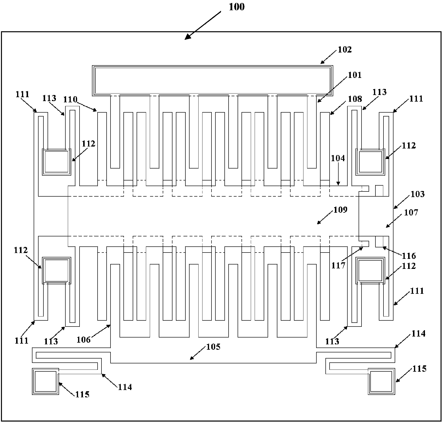 Micro-electro-mechanical comb tooth mechanism capable of adjusting tooth gaps by electrostatic force