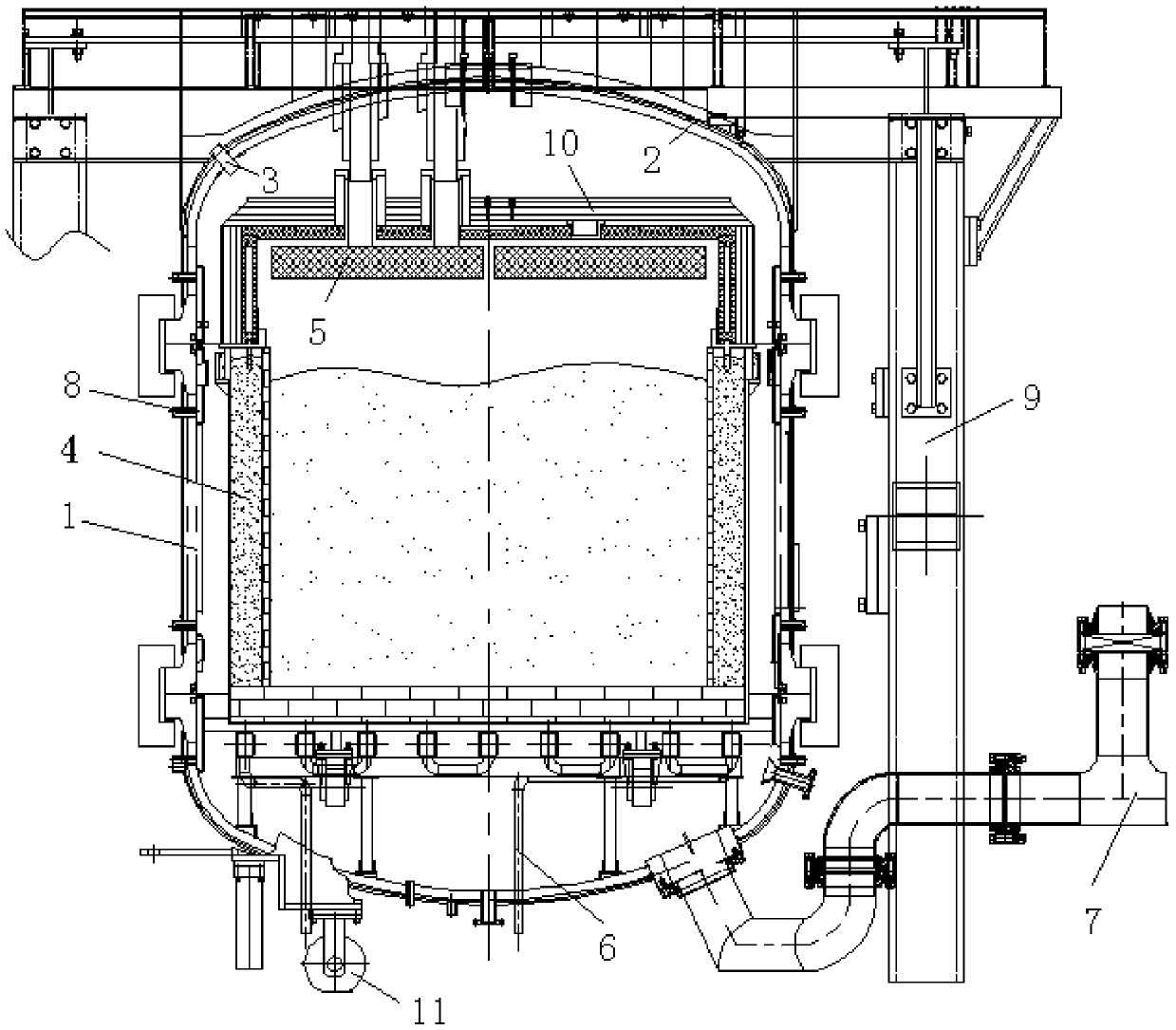 Quartz glass cast ingot production device