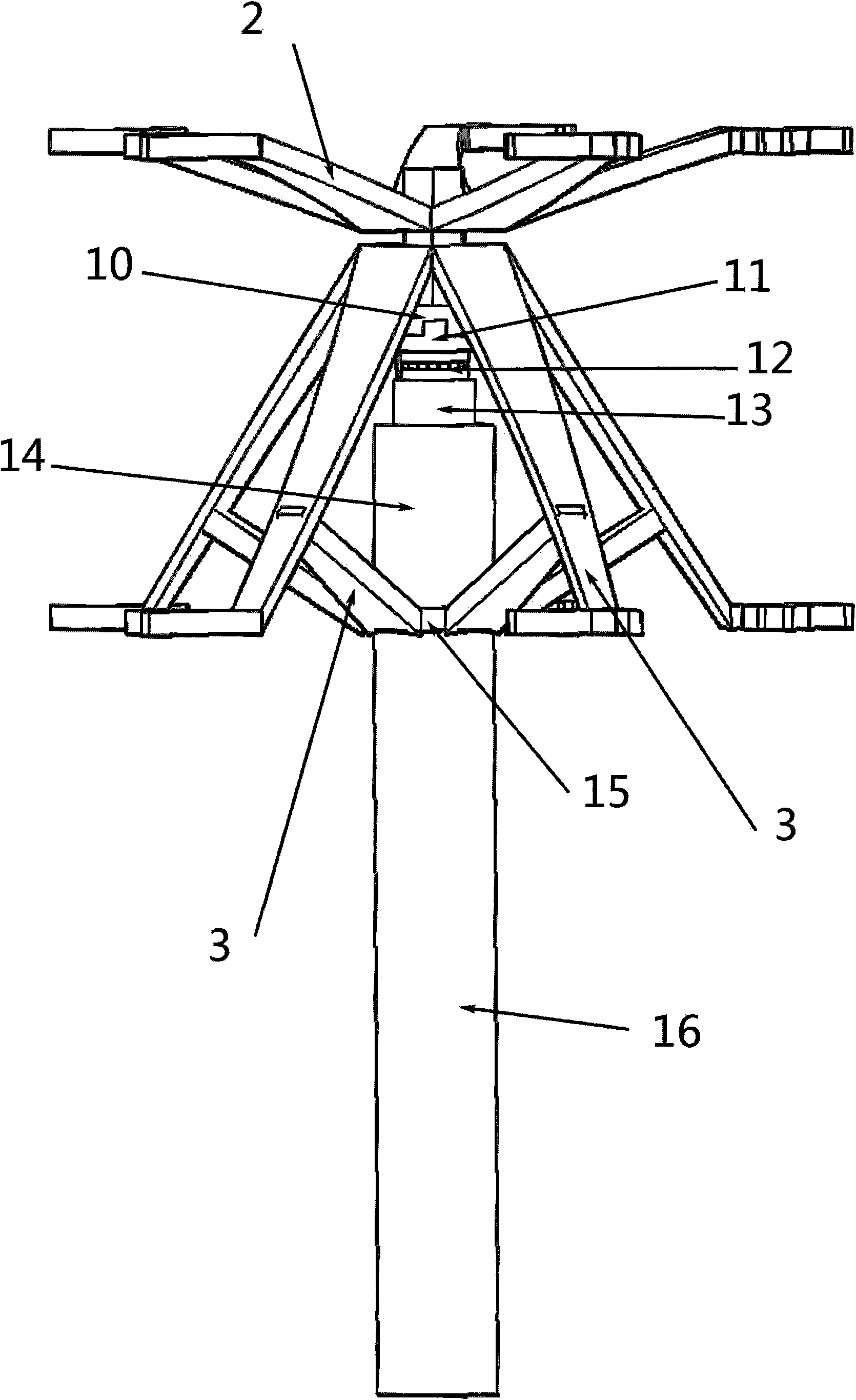 Vertical-axis wind turbine with simply mounted inner and outer movable fan blades