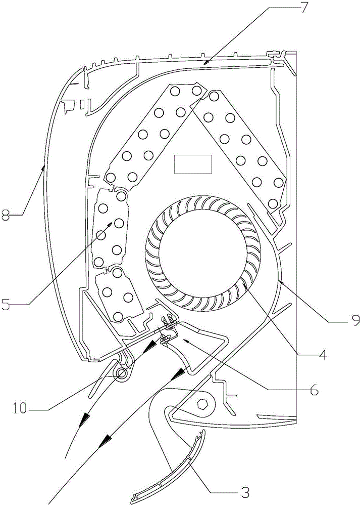 Heating air conditioner inner unit as well as air deflector structure and air deflection control method thereof